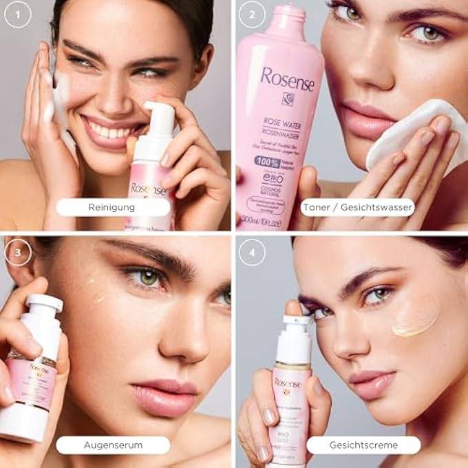 Rosense ROSE WATER 2 X 300 ML - MOISTURISING FACIAL TONER FOR FACIAL CLEANSING FACE CARE 100% NATURAL VEGAN - Image 2